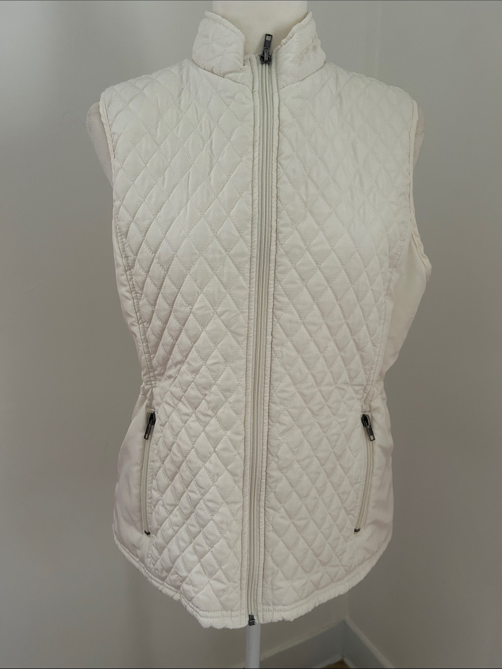 Relativity Cream Quilted Zip-Up Vest sz L